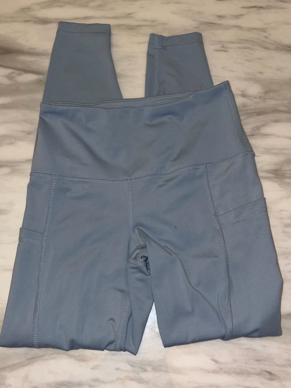 Yogalicious Lux High Waist Leggings XS Side Pockets Dusty Slate Blue Workout